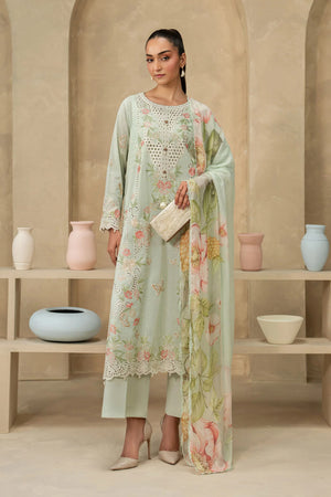 Desi Summer Pie '26 - 3 Piece Embroidered Dobby Lawn Suit | DWA2615-ESM-Ferozi