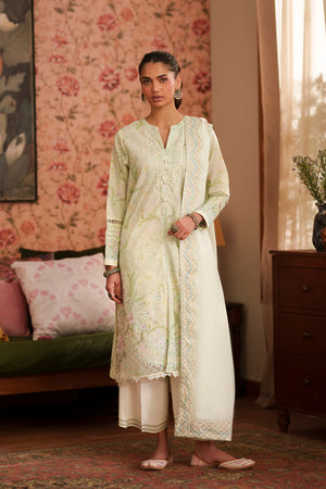 Rozana Summer '26 - EMBROIDERED SUIT - PASTEL GREEN | E4418/103/722