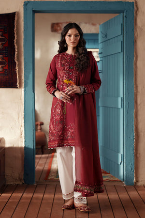 Rozana Eid Edit '26 - EMBROIDERED SUIT TRUE RED | E4451/103/308