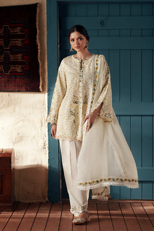 Rozana Eid Edit '26 - EMBROIDERED SUIT - LEMON ICING | E4490/103/004
