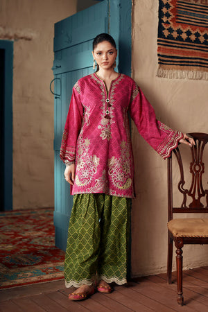 Rozana Eid Edit '26 - EMBROIDERED SUIT - HOT PINK | E4507/103/405