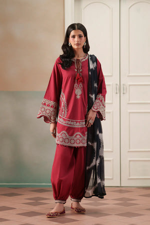 Rozana HS '26 Drop 2 - EMBROIDERED SUIT - WINE | E4600/103/416