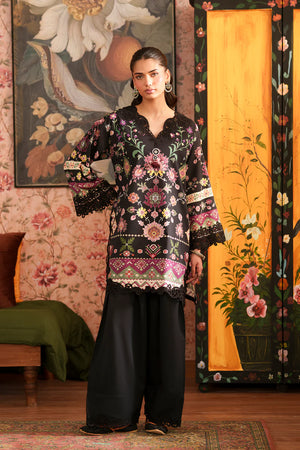 Rozana Summer '26 - EMBROIDERED SUIT - BLACK | E4628/103/901