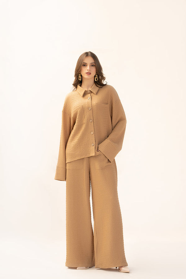 Spring Summer '23 - Kiara Beige Cheese Cloth Co Ord Set