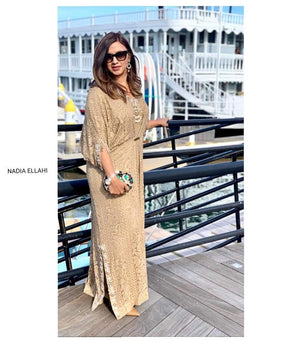 Luxe Pret - Beige Chikankari Kaftan
