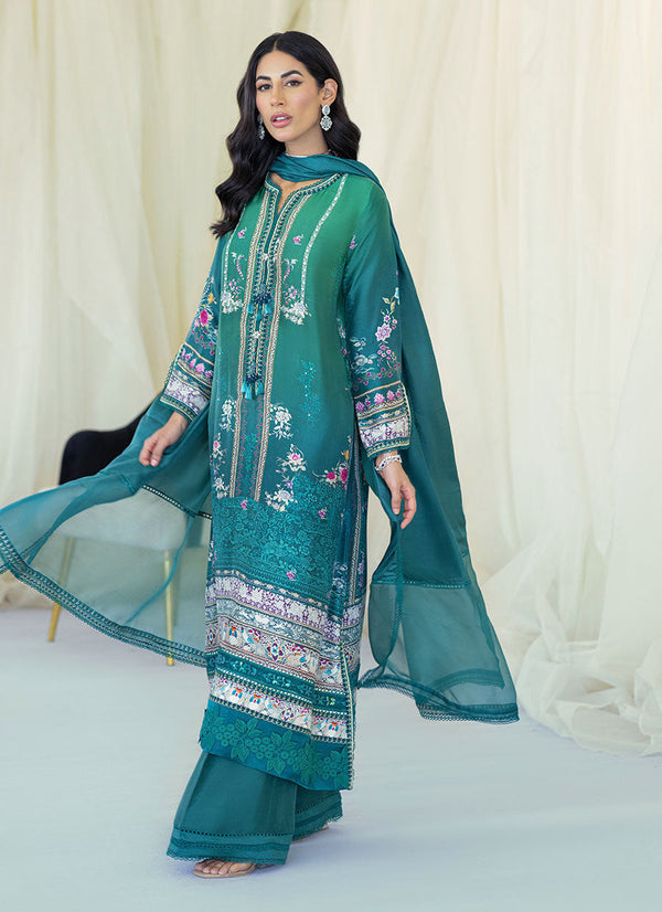 Gaia '23 - Lillian Ombre Silk Shirt And Dupatta