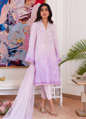 Luna Eid 24 - Lavinia Ombre Embroidered Raw Silk Shirt With Dupatta
