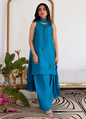 Luna Eid 24 - Lilou Raw Silk Shirt With Dupatta