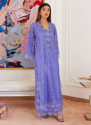 Luna Eid 24 - Evanthia Periwinkle Rawsilk Schiffli Long Shirt