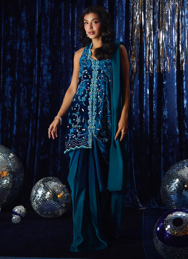 Velvet Fete '25 - Pri Prussian Blue Saari Jacket