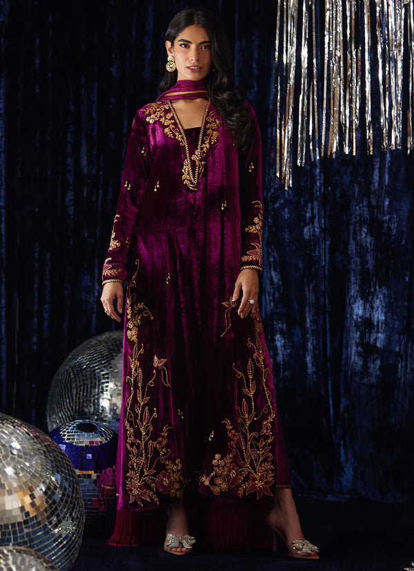 Velvet Fete '25 - Arwen Magenta Shirt And Dupatta