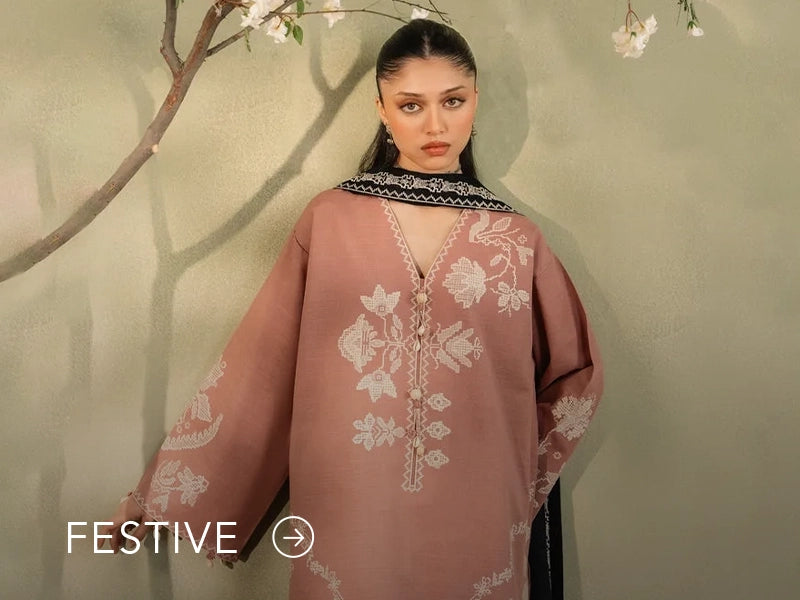 A banner for the festive collection on Nainpreet, featuring embroidered velvet and celebratory accents.