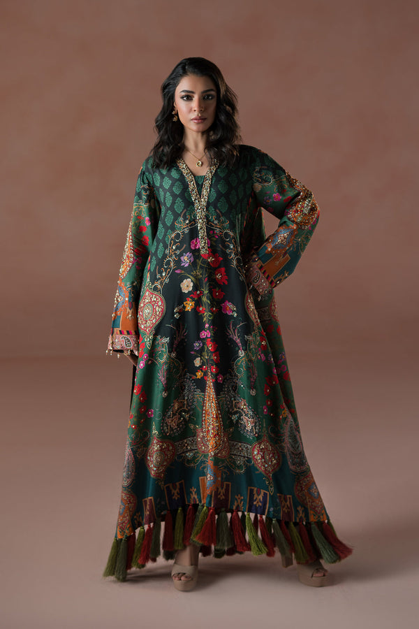 Luxe Edit '25 - Forest Floral Tassel Kaftan Set  (D-06)