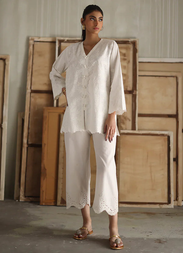 Fusion Edit 24 - White Embroidered Kurti