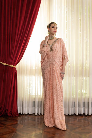 Luxe Pret - Blush Pink Chikankari Kaftan
