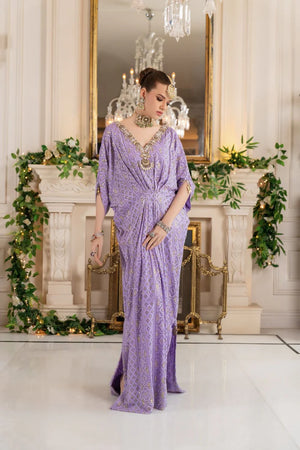 Luxe Pret - Lavender Chikankari Kaftan