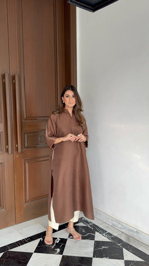Luxe Edit '26 - The Bare Mardana Kurta In Chocolate Brown