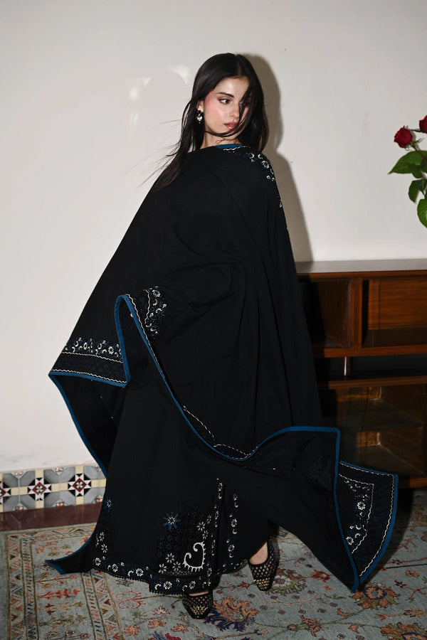 A/W Pret '25 - BLACK LUXURY EMBROIDERED KARANDI 3PCS SET (NPA3-25444)