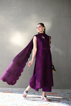 Luxury Lawn x Eid '26 - DEEP PLUM (NEL-26613)