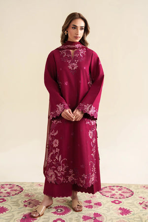 Ready To Wear SS '26 - DEEP PINK LUXURY EMBROIDERED 3PCS SET | NPA3-26425