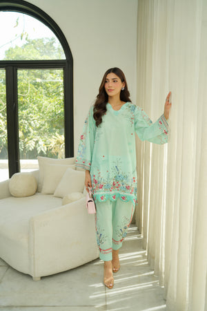 Lawn Pret '26 - Aqua Fantasy CO-ORD Set