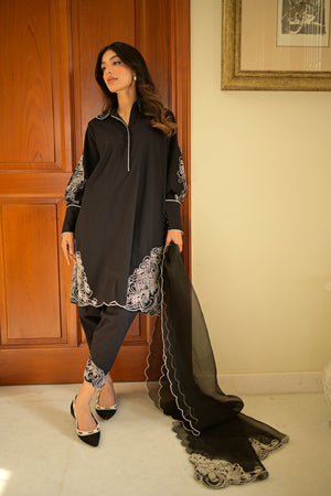 Eid Edit '25- Parisian Cotton Cuff Black