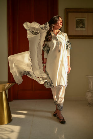 Eid Edit '25- Parisian Cotton Cuff Ivory