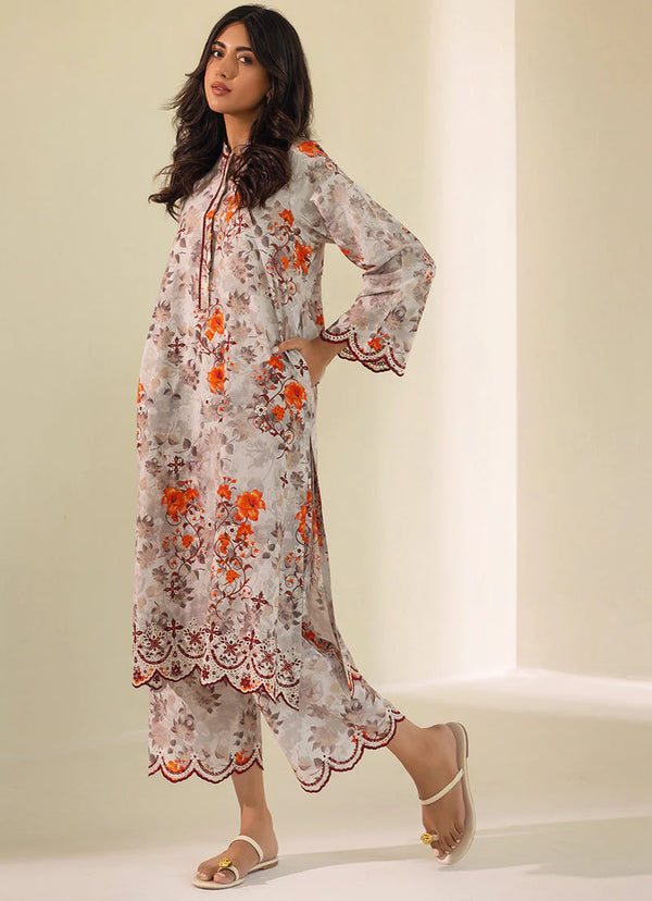 Image Nora Collection 23 - Floral Printed and Embroidered CO-ORD Set
