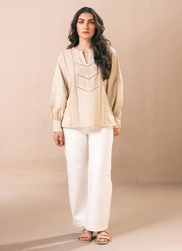 Image - Miss Image 23 - Beige Embroidered Top
