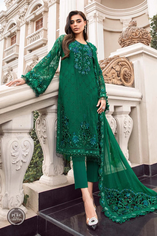 Unstitched Chiffon 23 - Mpc-23-108 Emerald Green