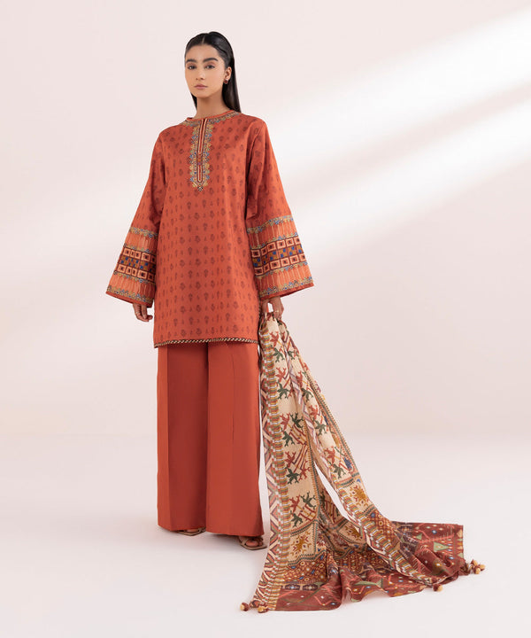 3 Piece - Embroidered Lawn Suit-Pedy24Dfv411