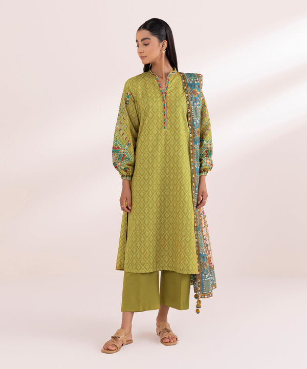 3 Piece - Embroidered Lawn Suit-Pedy24Dfv418