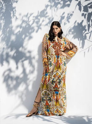 Zhaleh Eid Edit '26 - Aztec Printed Kaftan