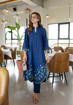 Laidback Luxe '24 - Sapphire Blue Cutwork Set