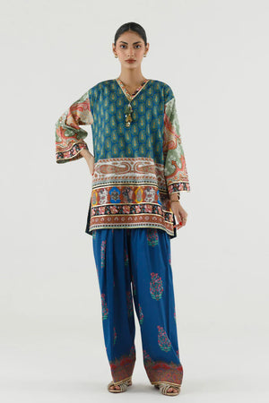 New In '26 - Stitched Printed Lawn Suit+ Shalwar - SS26BSP221P2T