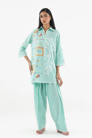 New In '26 - Stitched Printed Lawn Shirt+ Shalwar - SS26ESE355P2T