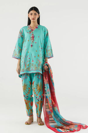 New In '26 - Stitched Embroidered Muzlin Suit - SS26MUZ115AP3