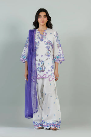 Eid Edit '26 - Stitched Embroidered Muzlin Suit | SS26MUZ118AP3