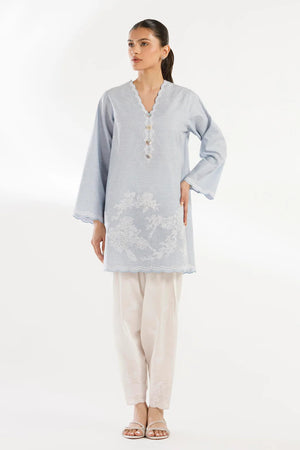 Eid Edit '26 - Stitched Embroidered Chambray Shirt+ Shalwar | SS26SGE403P2T