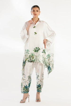 Eid Edit '26 - Stitched Printed Satin Shirt + Shalwar | SS26STP702P2T