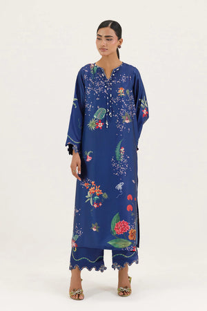 New In '26 - Stitched Printed Satin Shirt+ Culotte - SS26STP757P2T