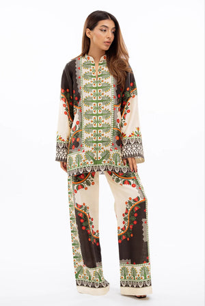 Nain | Printed Raw Silk Co-Ord | Nainpreet