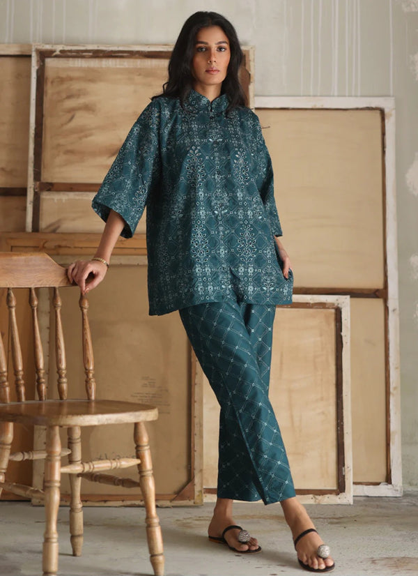 Summer Rtw '24 - Peacock Green Co-Ord Set Icse-212754