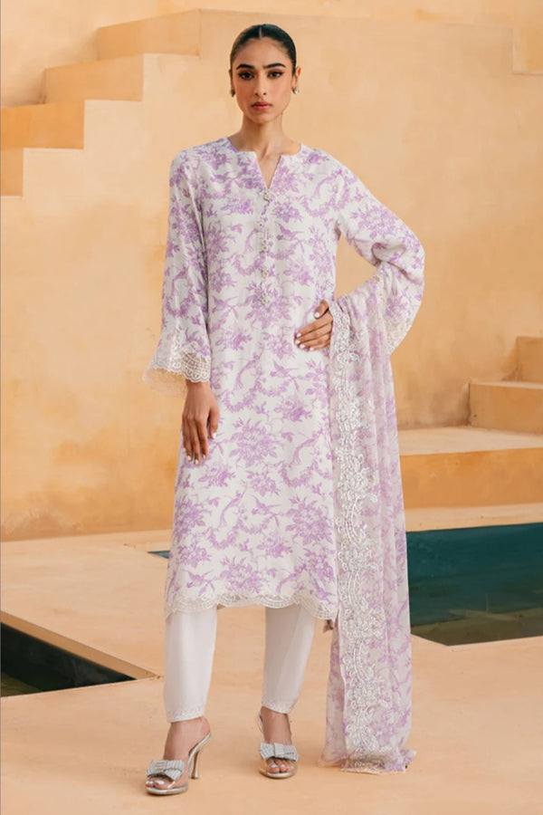 Eid Edit '24 - Pristine Pearl Silk Printed Shirt