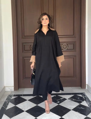 Luxe Edit '26 - Black Linen Collar set (RTS)