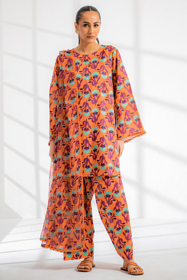 Unstitched Essentials '25 - Topsy Turvy Orange 3 piece