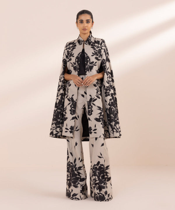 Monochrome '24-2 Piece - Printed Silk Suit - U2Tsl24V43Uc