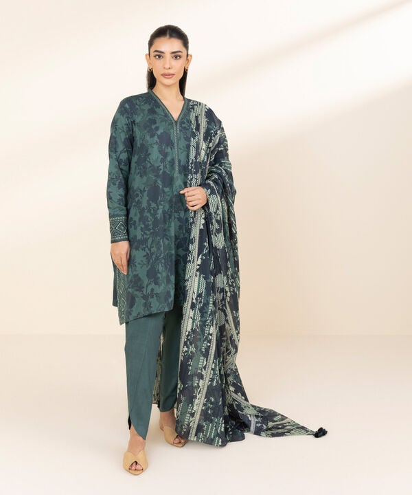 3 Piece - Printed Lawn Suit - U3PDY25V18AT