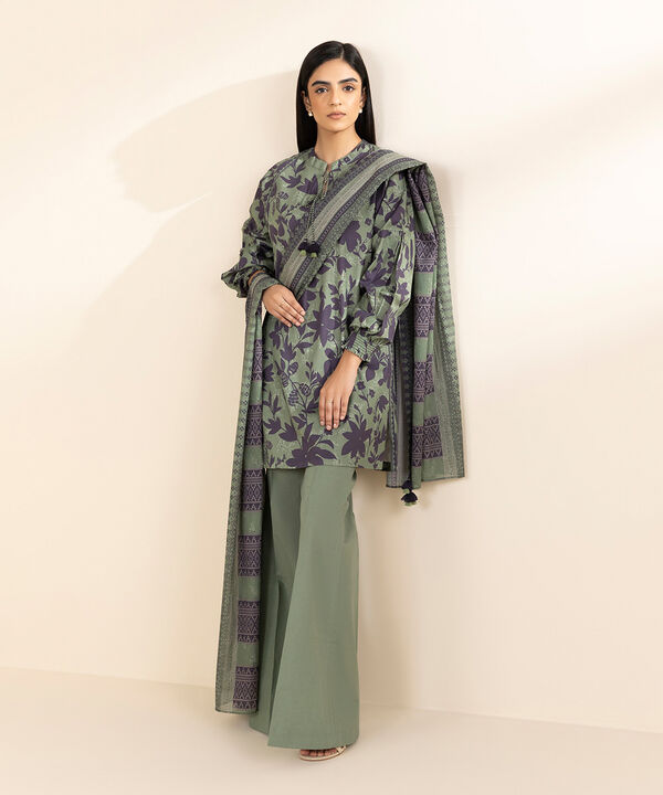 3 Piece - Printed Lawn Suit - U3PDY25V19AT