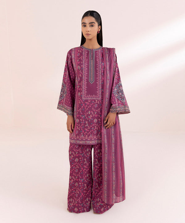 3 Piece - Embroidered Lawn Suit-U3Pedy24V416